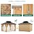 Litake 10x12ft Hardtop Gazebo Double Roof with Nettings and Curtains, Aluminum Frame, Wood Grain Heavy Duty Galvanized Steel Outdoor Combined of Vertical Stripes Roof for Garden, Patio, Lawns, Parties