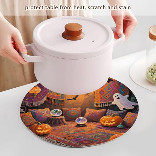Dessous de plat citrouille orange lot de 3 à offrir pour Halloween