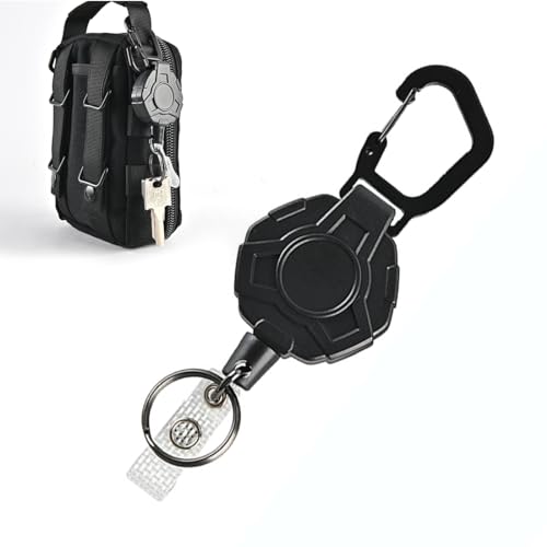 OUDQFCJ Portachiavi porta carte d'identità retrattile robusto rotolo di badge con filo a molla in acciaio inossidabile