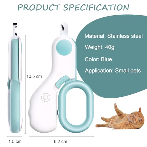 Ninonly Profi Krallenschere für Hunde und Katzen Nagelknipser mit Led-Lich für Hunde Katzen Extra Sicher Nagelschneider Nagelschere für Mittlere Kleine Haustiere