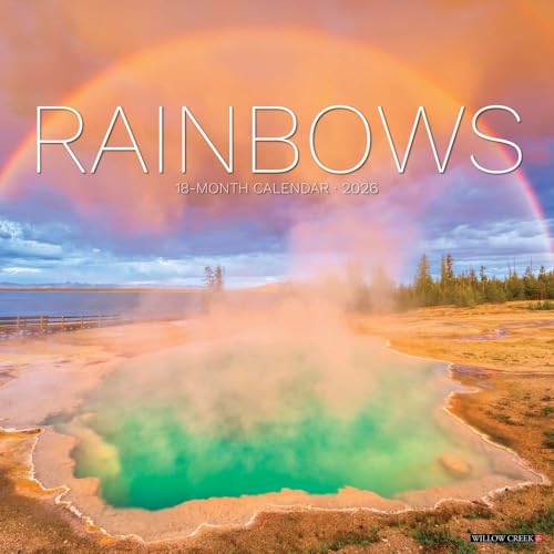 Willow Creek Press, Rainbows 2026 Wall Calendar, 12'' X 12'', 18-Month Calendar with Stapled Binding