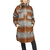 Seitentaschen mazine Izola Shacket - Karohemd, Größe_Bekleidung:L, Farbe:Pecan/Multicolor