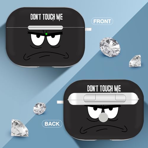 Image of for Airpods Pro 2nd Generation Case,Don't Touch Me Cool Cover with Lanyard Big Eyes Cute Cartoon for Airpods Pro 2nd Generation Case,Soft Shockproof Cover for Women Men-Grey