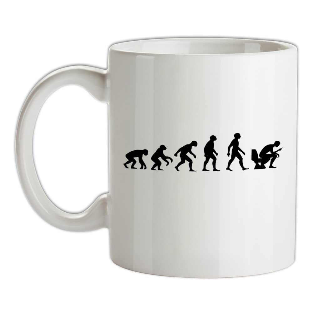 Evolution of Man Phone On Toilet - 10oz - Ceramic Mug for Coffee/Tea