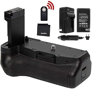 Battery Grip Bundle F/Canon Rebel T7i, EOS 77D, 800D: Includes Replacement Grip, Charger