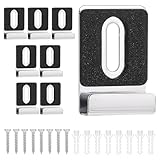 8PCS Metal Mirror Clips 0.31' Wide Channel Heavy Duty Mirror Hanging Kit with Screws Rubber Pads, Mirror Holder Hook Hanger Brackets Hardware for Frameless Mounting Wall Tile Billboard Display(Silver)