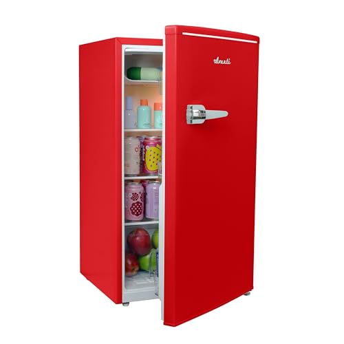 Image of Avanti Mini Fridge Retro Design Compact Refrigerator for Home Office or Dorm, Features Single Door Removable Glass Shelves Manual Defrost and Mechanical Adjustable Temp Control, 3.0-Cu.Ft, Red