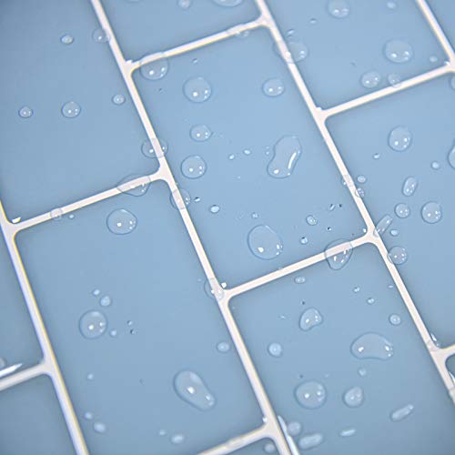 Art3D 12" X 12" Peel And Stick Backsplash Tiles For Kitchen, Shiny Light Blue #TOP3