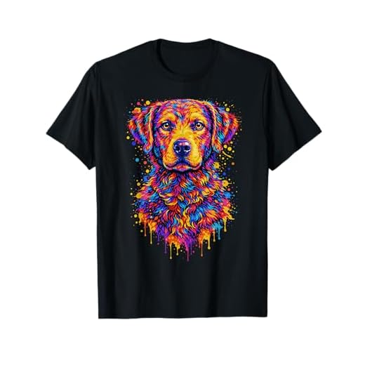 Colorful Chesapeake Bay Retriever Dog Portrait T-Shirt