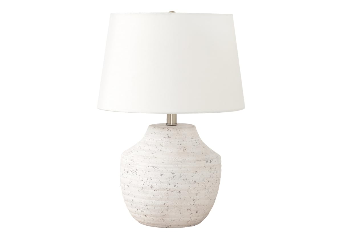 Monarch SpecialtiesI 9730 LightingTable Lamp, Cream Concrete, Ivory/Cream Shade, Modern