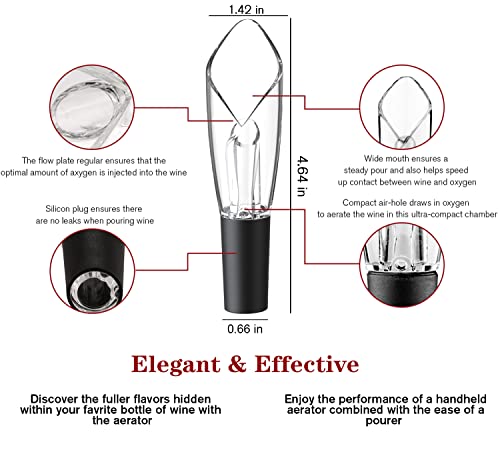 2 Pack Wine Air Aerator Pourer Spout-Pouring Improves Wine Taste Aroma,Premium Aerating Pourer and Decanter Spout,Wine Aireators Pourer,Wine Pourers No Drip,Gifts for Wine Lovers