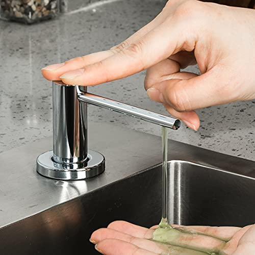 Image of Soap Dispenser for Kitchen Sink Polished Chrome GAPPO Stainless Steel Countertop Pump Hand Lotion Built in Bottlend Lotion Built in Bottle