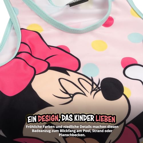 United Labels Disney Minnie Mouse Tankini für Mädchen mit Rüschen, Rosa Türkis, 98-104, Zweiteiliger Badeanzug, Bademode Kinder