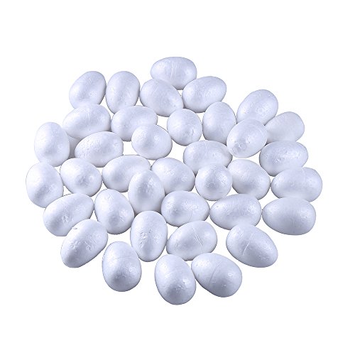 DECORA 7cm Natural White Styrofoam Eggs Craft Egg Foam Handmade Balls for Easter Eggs Decoration 34P - //coolthings.us