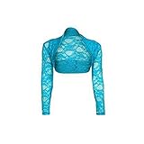 LaceShrug. Paramount Bolero mit langen Ärmeln, Spitze Gr. 34, türkis
