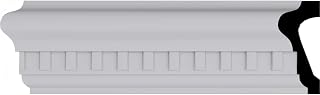 Ekena Millwork MLD02X01SW 2 1/2" H X 1 1/8" P X 94 1/2" L Swindon Dentil Chair Rail , White