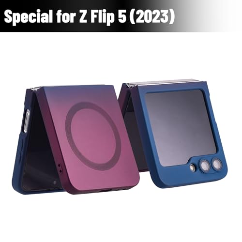Yetagso CP10368 Magnetic For Samsung Galaxy Z Flip 5 Case,Soft Silicone Gradient Color Samsung Z Flip 5 Phone Case thumb #1