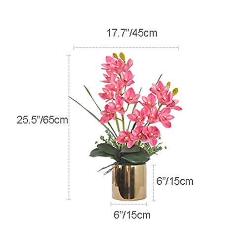 Flores artificiales decorativas tipo orquídea con jarrón exclusivo 7