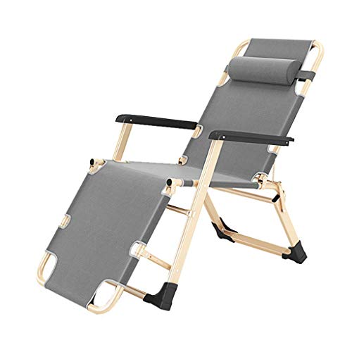 Silla reclinable para patio, reclinable, gravedad cero, plegable y ajustable, para jardín, camping, carga máxima de 150 kg, con visión acolchada
