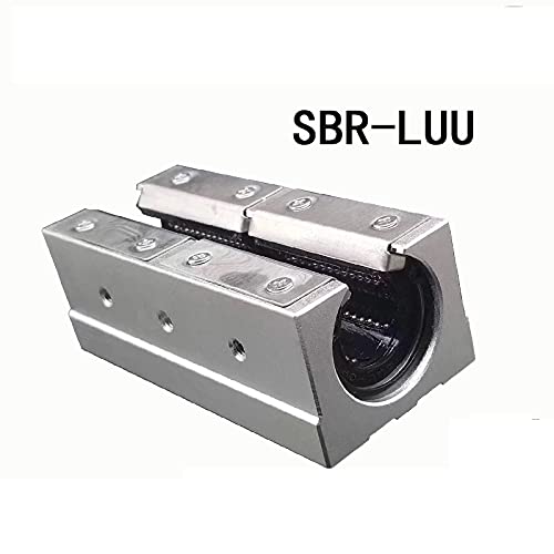 HJCMOONB Professional SBR16LUU SBR20LUU SBR25LUU SBR30LUU SBR40L Aluminum Block Linear Motion Ball Bearing Slide Block Match Use SBR Linear Guide Rail(2pcs,SBR16LUU)