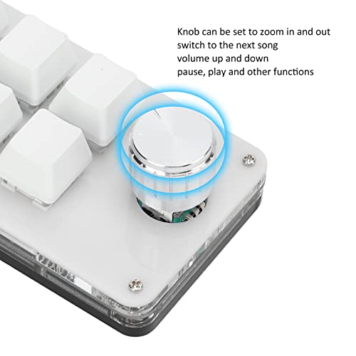 Yoidesu Mini Macro Mechanical Keyboard, Blue Switch 6 Key Fully Programmable Keyboard With Knob, Mini Shortcut Gaming Keypad, One Handed Mechanical Keyboard, Type C Usb Wired (Black White) #TOP1