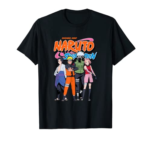 Naruto Shippuden Equipo 7 con el logo de Naruto Camiseta
