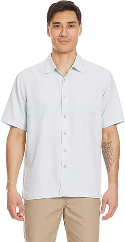 Quiksilver Waterman Tahiti Palms Button Down Shirt - Cool Blue