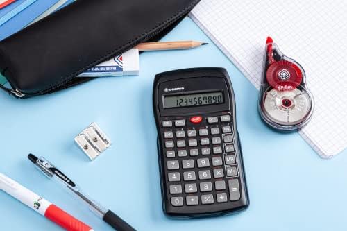 Osama - Calculadora Cientifica Escuela Ideal Como Accesorios y Material Oficina, Con 56 Funciones, 10 Cifras en Mantissa y 2 en Exponente - Calculadora Científica Con Funda Rígida Corredera, Negro
