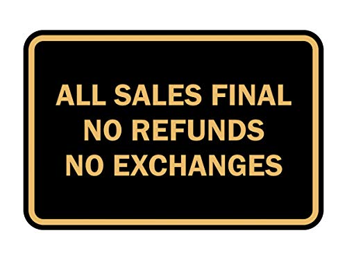 Framed All Sales Final Sign (Black/Gold) - Small 10 Pack