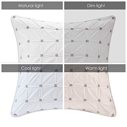 Ink+Ivy 100% Cotton Single Euro Sham - European Square Decorative Pillow Cover, Hidden Zipper Closure (Cushion Not Included), Jane, Bow-Tie White 26"X26 #TOP4