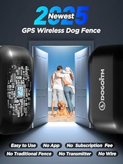 Wireless Dog Fence for 2 Dogs, GPS Dog Collar with 3 Warning Modes, Pet Containment System with Real-time Signal Updates, Electric Dog Fence Collar with Wide Adjustable Range