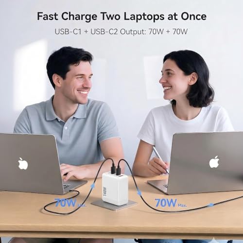Image of MX 140W GaN USB-C Fast Charger, 4-Port PD 3.1 Charging Station with UK /EU /AU Plug Adapters, Compatible with MacBook Pro, iPad, iPhone 15 /14 /13, Samsung S24 Ultra & Other Laptops