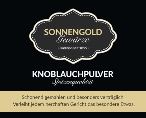 Sonnengold Gewürze - 400g Premium Knoblauchpulver - Meisterqualität seit 1855 - Handverpackt in umweltfreundlicher Verpackung