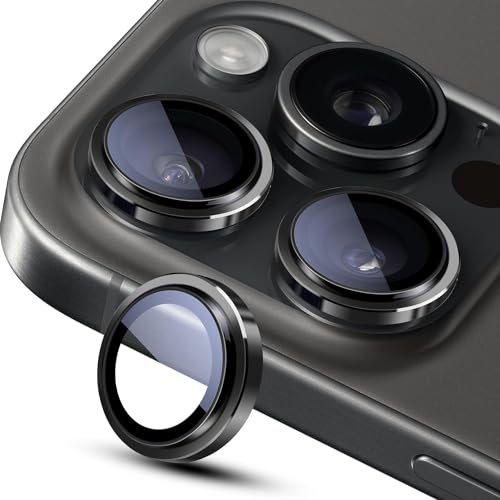 Image of inchiPhone 15 Pro / 15 Pro Max Camera Lens Protector Ring - Premium 9H Tempered Glass Lens Guard, Anti-Scratch, Anti-Drop, HD Clear Camera Lens Cover for Ultimate Protection and Durability inch Black