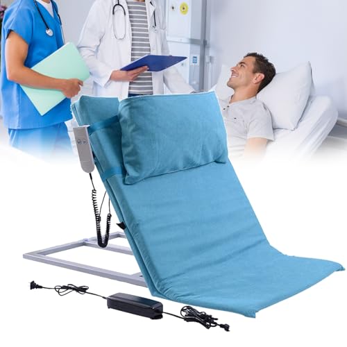 Lifting Bed Backrest for Elderly, Electric Adjustable Sit-Up Back Stand Assist Aid, 2-65° Angle Adjustment, for Neck & Lumbar Support, Acid Reflux, Postoperative & Snoring Relief(Blue)