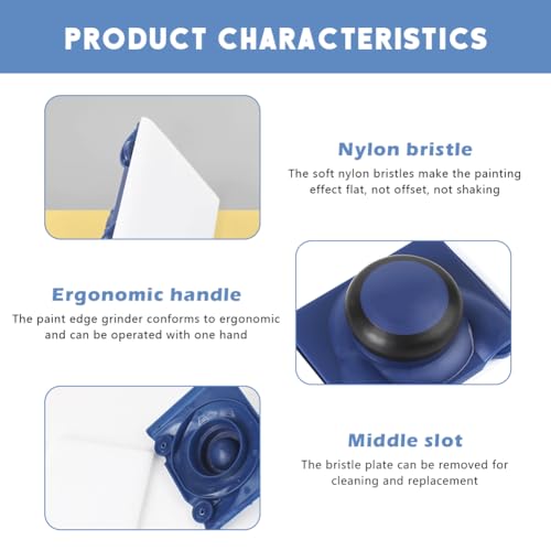 Tongdejing Paint EdgeTrimmer, Farbkanten-Werkzeug für Wandmalerei, Nylonborsten, Kanten, Eckwände und Decken, Maler, Multifunktions-Trimmer, Malerei, Wandkanten-Pad (blau)
