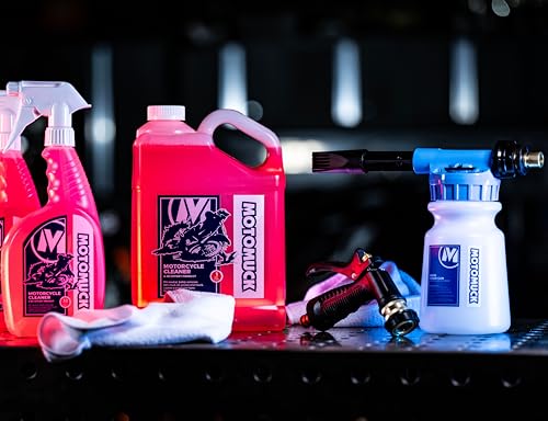 Motomuck 3 Piece Essentials Kit - Hose Conected Foam Gun/Foam Blaster - Motomuck 1 Gal PH Neutral Cleaner with Nano Coating tech foam gun soap refill - 32oz PH Neutral Nano trigger spray cleaner - Image 7