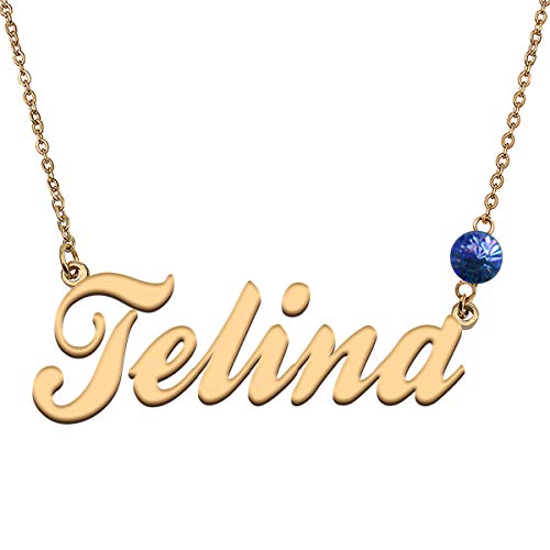 HUAN XUN Custom Choker Birthstone Telina Name Necklace Best