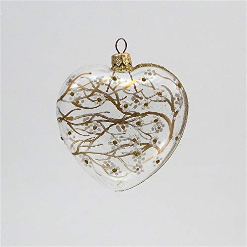 Christina's World Cherry Blossom - Heart Shaped - Blown Glass Ornament
