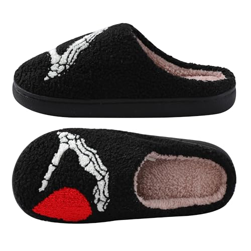 Image of Comfy Elastic Slippers for Women Men,Memory Foam Soft Plush House Slippers | halloween & christmas Fuzzy Slippers, Holiday Retro House Shoes, Indoor & Outdoor,Warm Winter Footwear
