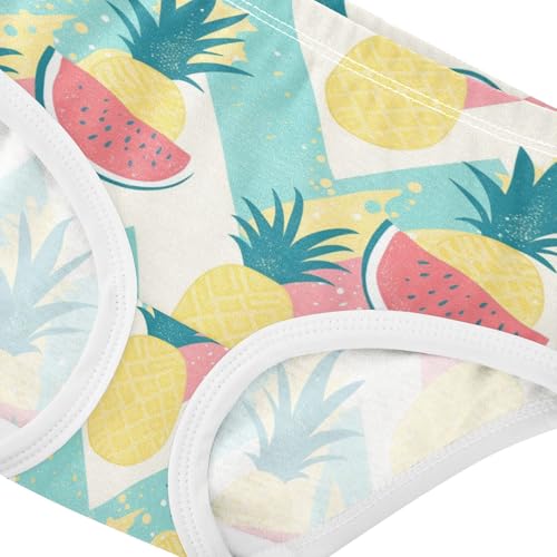 Wusikd Pineapples Watermelons Girls' Underwear Cotton Chevron Girls Briefs Soft Toddler Underwear 2T4