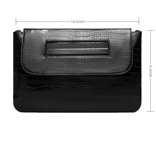 Image of Women Classic Crocodile Pattern Faux Leather Clutch Purse Oversized Female Shoulder Bag Messenger Handbag