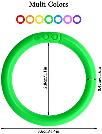 100PCS Plastic Loose-Leaf Ring, Multi-Color Notebook Binder Rings, DIY Tools for Keychain, Scrapbook, Index Cards, Book, Accessories and Document Stack (7 Colors Quantity Random shipments, 28mm)