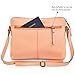 Leather Crossbody bags for Women Small Genuine Nappa Purse Multi Zip Pocket Travel Sling Handbag with Adjustable Strap (Peach Nappa)
