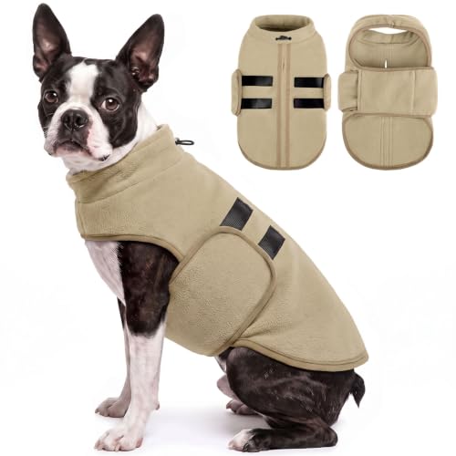 Image of Queenmore Large Dog Sweater,Fleece French Bulldog Sweater with Leash Hole