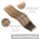 Hotlulana Dopinki taśmowe z naturalnych włosów Kasztanowy Brąz do Jasnobrązowego Mix Jasny Blond (#2/6/18K) 22 cale/55cm 40szt 100g Niewidoczne 100% Naturalne Skin Weft Tape in Extensions z
