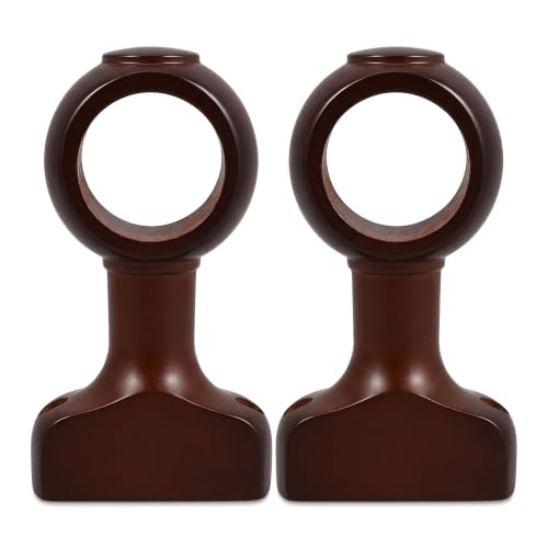 Warmhm Support Tringle à Rideaux Bois Multifonctionnel Profond Marron 35 Mm, Compatible Tringles...