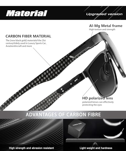 Image of ANYLUV Polarized Sunglasses for Men Rectangular Classic Al-Mg Metal Frame Sun Glasses Mens Sunglasses with UV Protection