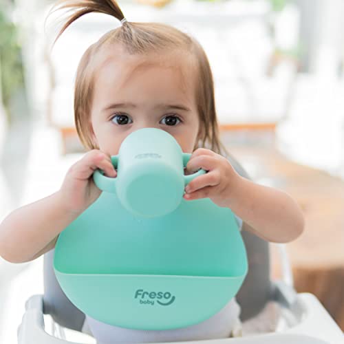 Babador Silicone Freso Baby Alimentação Bebê Introdução Alimentar BLW Impermeável Fecho Ajustável co