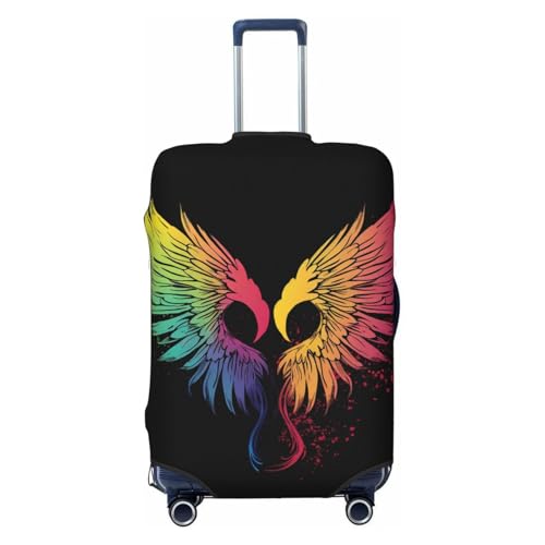 Travel Luggage Cover Colorful love wings Suitcase Protector Elastic Washable Stretch Suitcase Protector Anti-Scratch Travel Suitcase Cover Fit 18-32 Inch Luggage